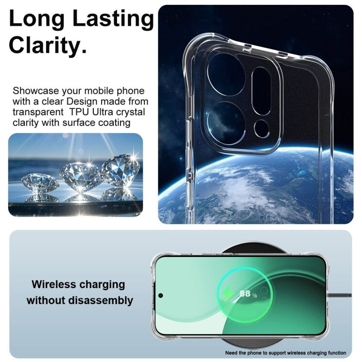 Захисний чохол IMAK Airbag MAX Case для OPPO Reno 14 5G - Transparent: фото 6 з 8