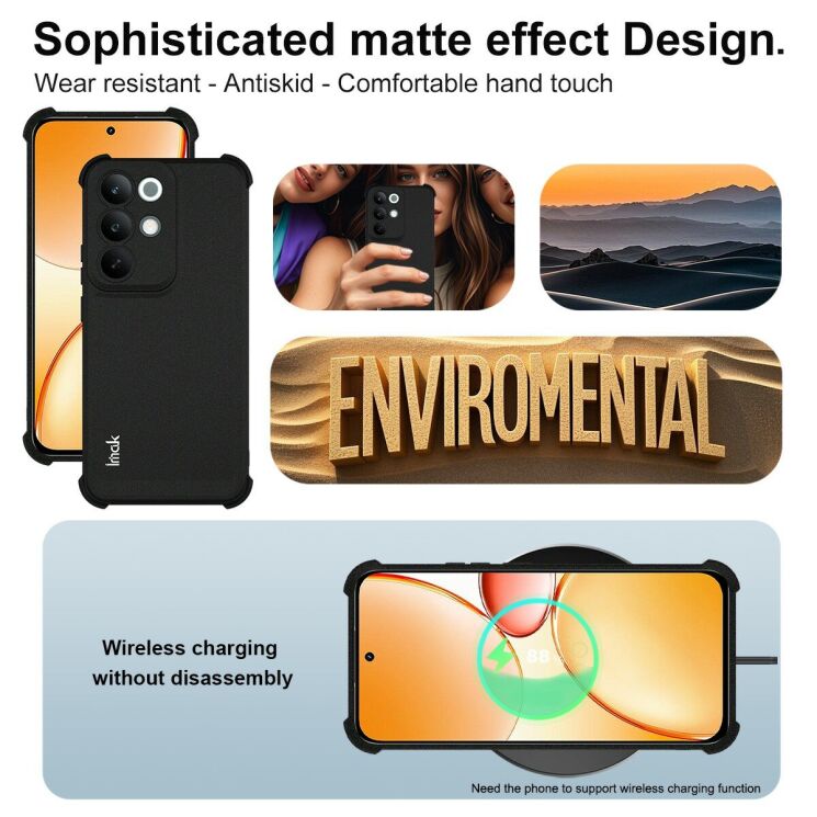 Защитный чехол IMAK Airbag Sand Case для Realme C85 Pro - Matte Black: фото 6 из 7