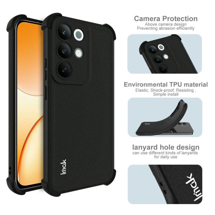 Защитный чехол IMAK Airbag Sand Case для Realme C85 Pro - Matte Black: фото 5 из 7