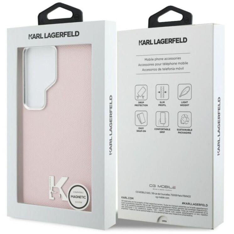 Захисний чохол Karl Lagerfeld K Metal Logo MagSafe для Samsung Galaxy S26 Ultra (S948) KLHMS26L5PGFKHGP - Pink: фото 8 з 8
