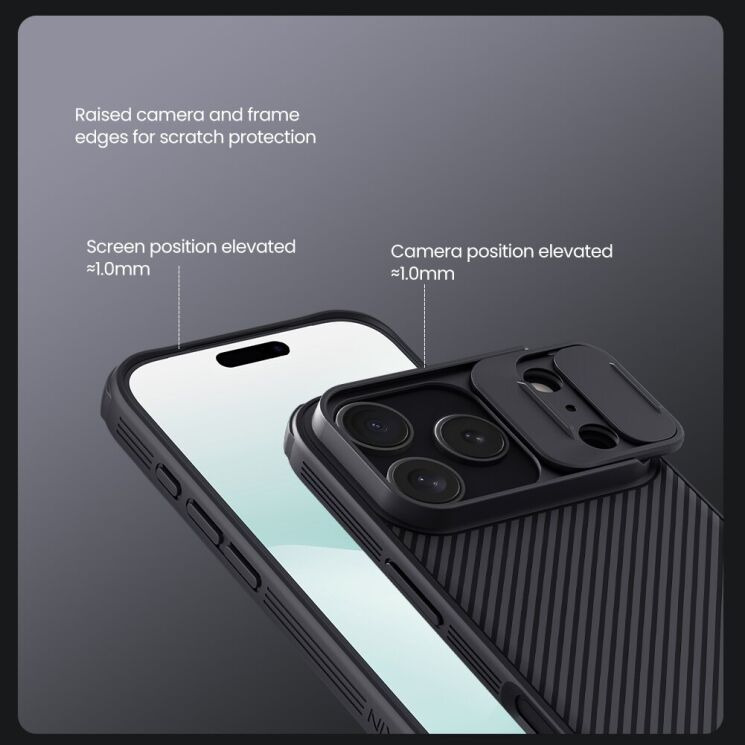 Защитный чехол NILLKIN CamShield Pro для Apple iPhone 17 Pro - Black: фото 10 из 18