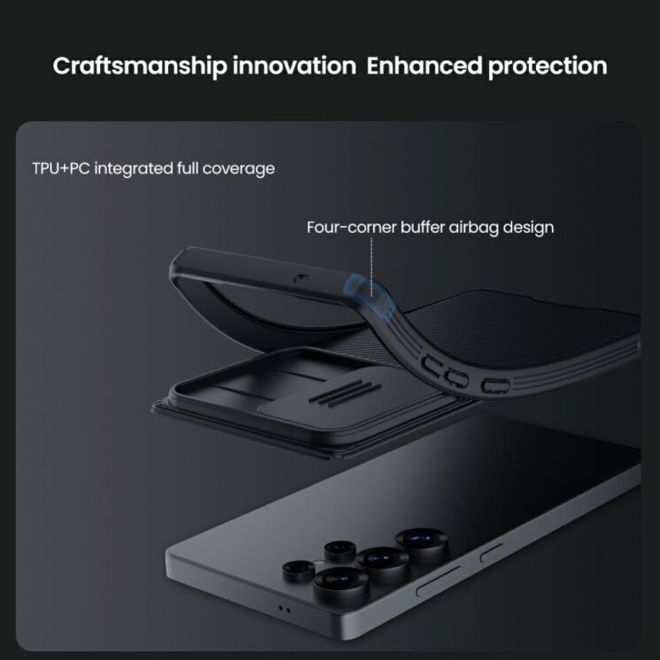 Защитный чехол NILLKIN CamShield Pro with Magnetic Attachment для Samsung Galaxy S25 Ultra (S938) - Black: фото 8 из 16
