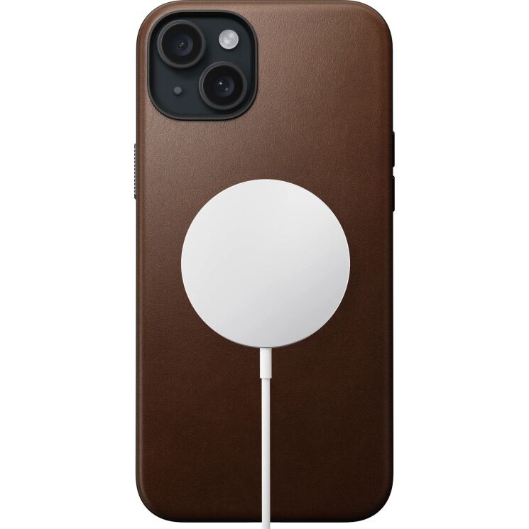 Защитный чехол Nomad Modern Leather Case для Apple iPhone 15 Plus - Brown: фото 3 из 17