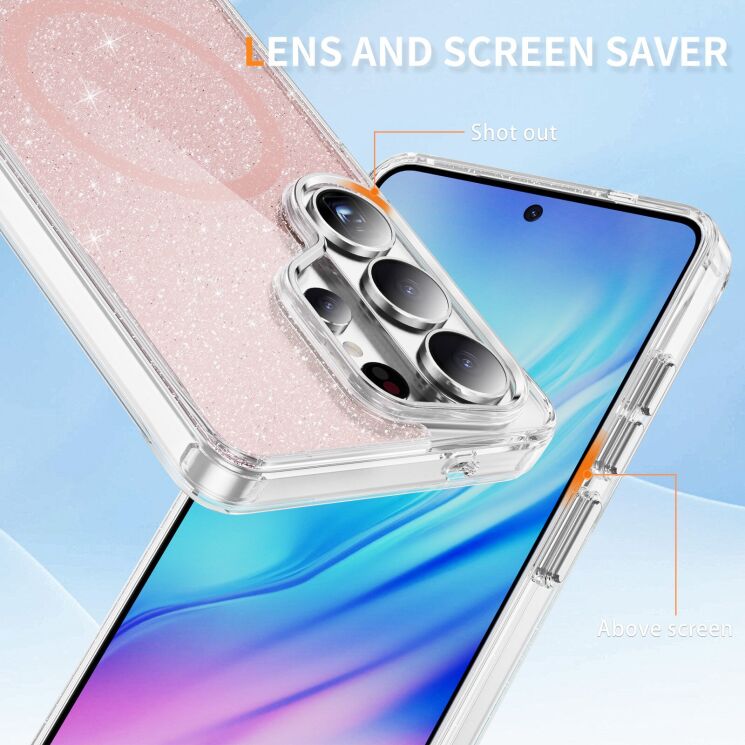 Защитный чехол Reframe Glitter Magnetic Case для Samsung Galaxy S26 Ultra (S948) - Pink: фото 6 из 9