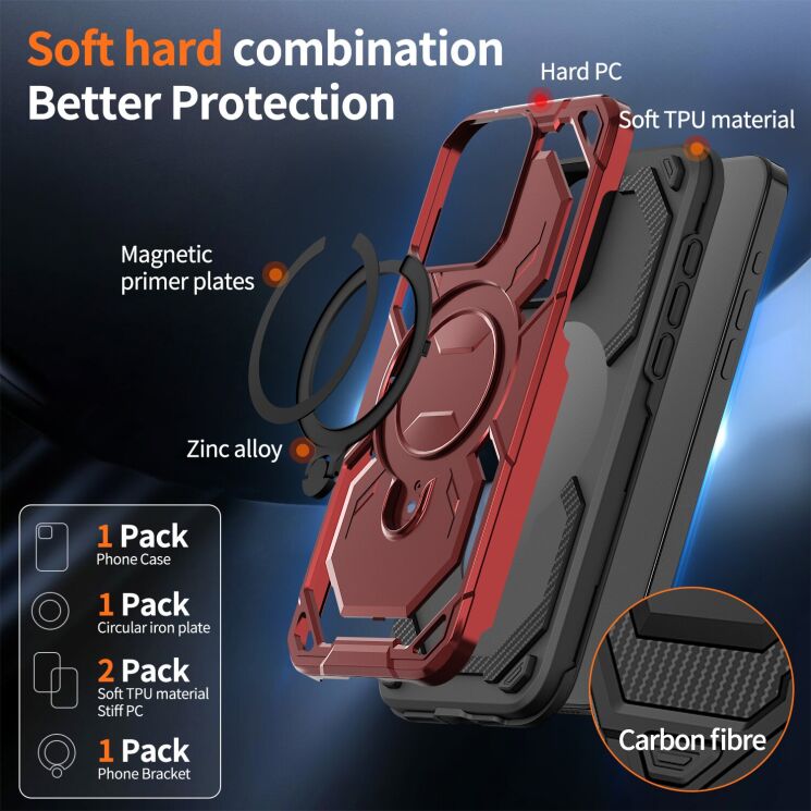 Защитный чехол Reframe Hybrid Magnetic для iPhone 14 Pro Max - Red (306870R) Защитный чехол Reframe Hybrid Magnetic для iPhone 14 Pro Max - Red: фото 3 из 7