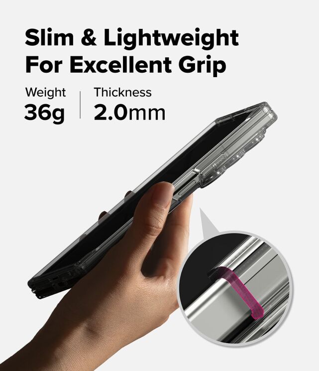 Захисний чохол Ringke Fusion Magnetic (FF) для Samsung Galaxy Fold 7 - Clear: фото 12 з 25