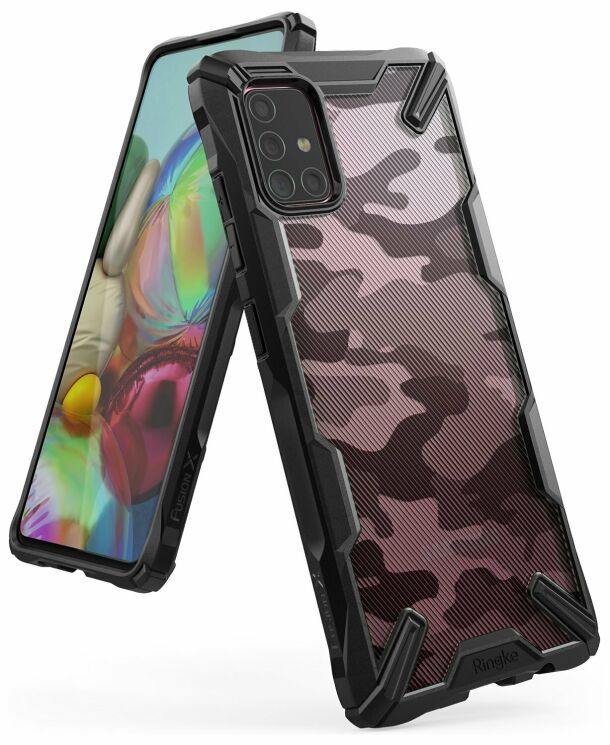 Защитный чехол RINGKE Fusion X для Samsung Galaxy A71 (A715) - Camo Black: фото 1 из 8