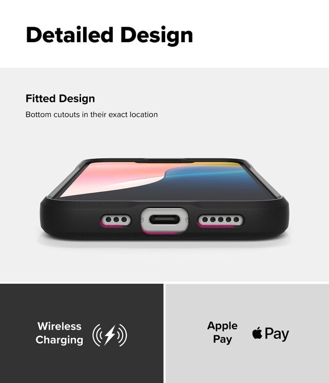 Защитный чехол Ringke Onyx для Apple iPhone 16e (8800293852636) - Black: фото 7 из 9