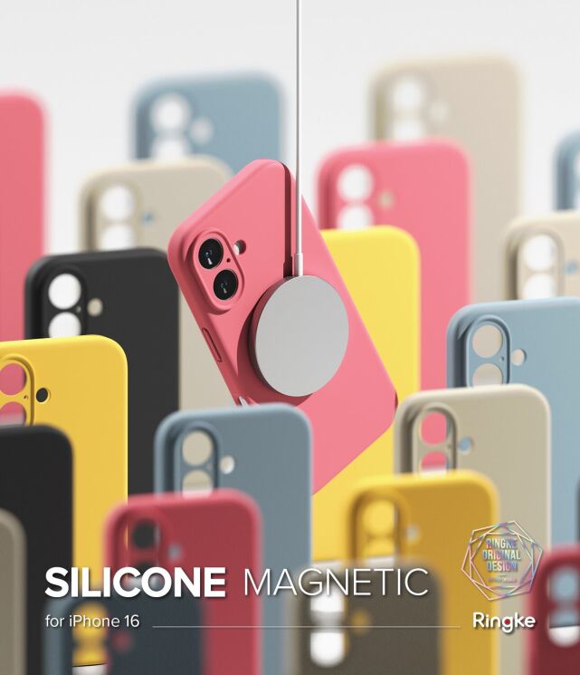 Захисний чохол Ringke Silicone Magnetic для Apple iPhone 16 (8800274960572) - Black: фото 5 з 14