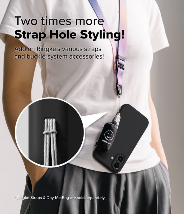 Захисний чохол Ringke Silicone Magnetic для Apple iPhone 16 (8800274960572) - Black: фото 12 з 14