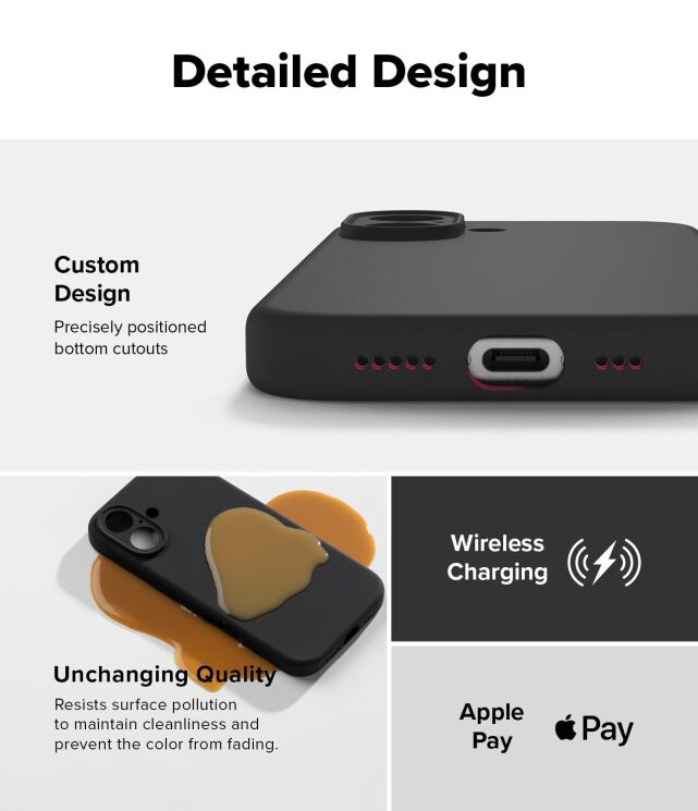 Захисний чохол Ringke Silicone Magnetic для Apple iPhone 16 (8800274960572) - Black: фото 13 з 14