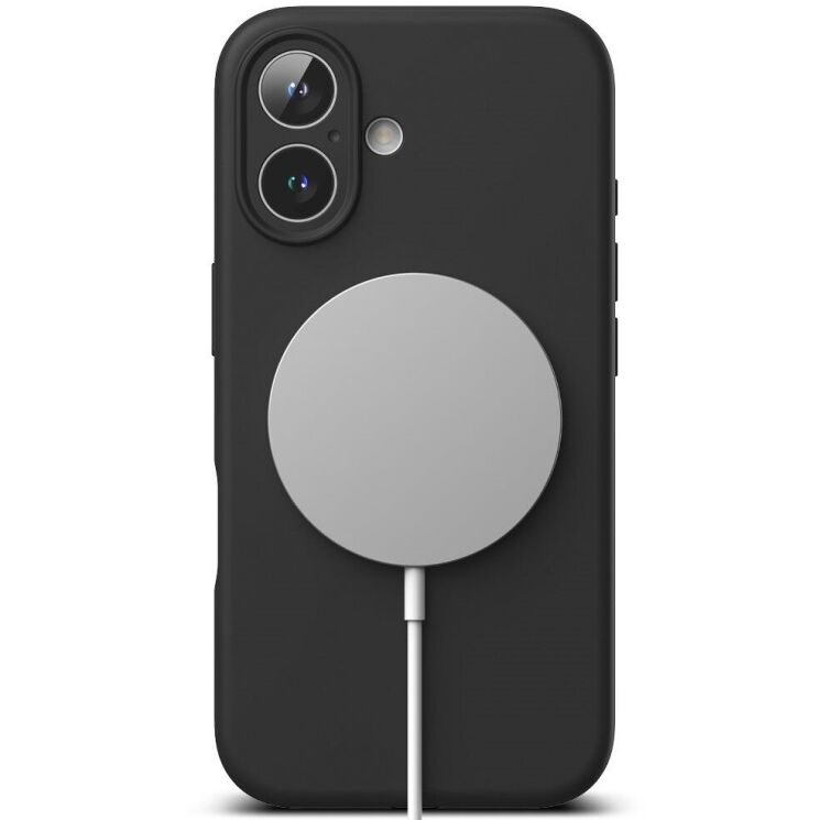 Захисний чохол Ringke Silicone Magnetic для Apple iPhone 16 (8800274960572) - Black: фото 3 з 14