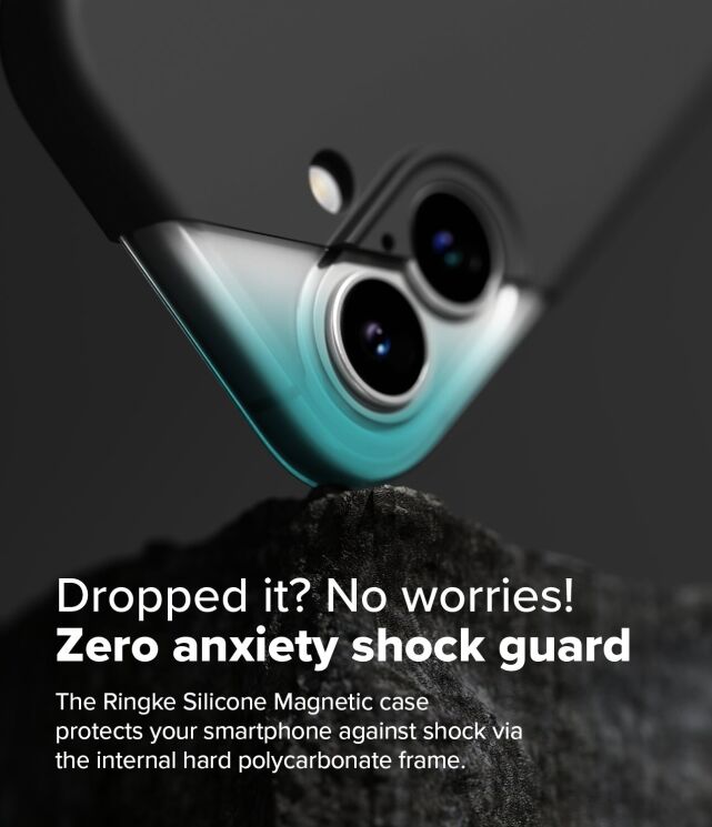 Захисний чохол Ringke Silicone Magnetic для Apple iPhone 16 (8800274960572) - Black: фото 10 з 14