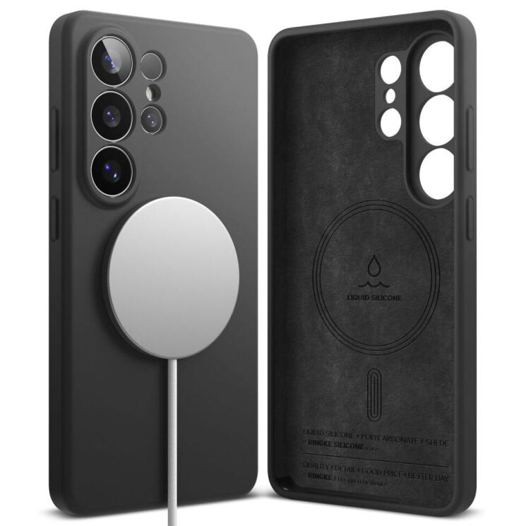 Защитный чехол Ringke Silicone Magnetic для Samsung Galaxy S26 Ultra (S948) 8800328814691 - Black: фото 1 из 18