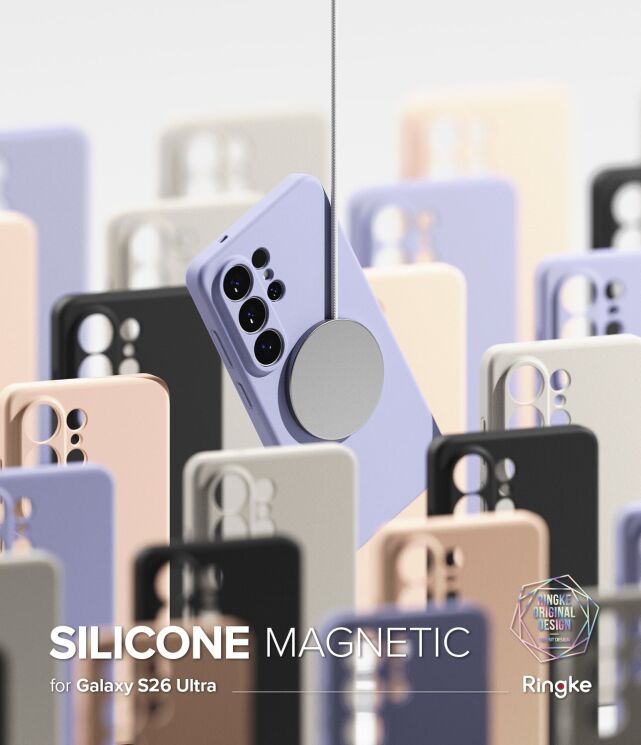 Защитный чехол Ringke Silicone Magnetic для Samsung Galaxy S26 Ultra (S948) 8800328814783 - Pink Sand: фото 5 из 18