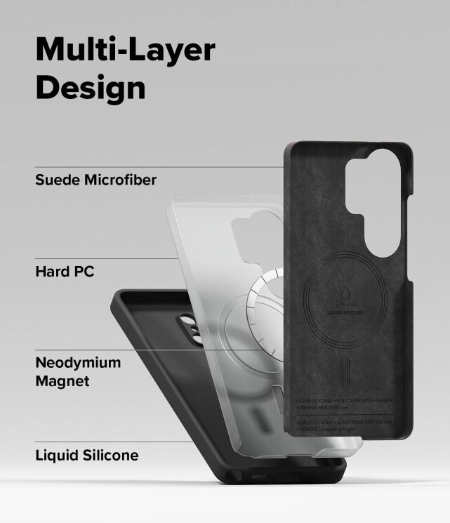 Защитный чехол Ringke Silicone Magnetic для Samsung Galaxy S26 Ultra (S948) 8800328814783 - Pink Sand: фото 11 из 18