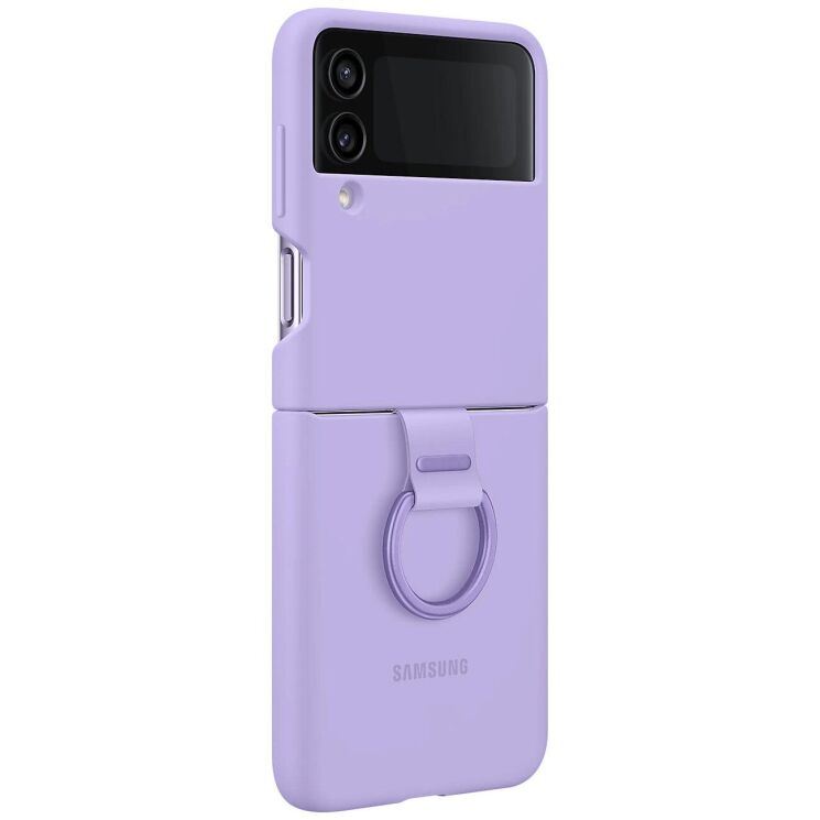 Защитный чехол Silicone Cover with Ring для Samsung Galaxy Flip 4 (EF-PF721TVEGUA) - Lavender: фото 1 из 7