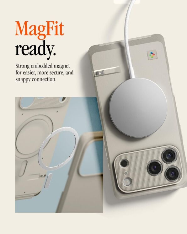 Захисний чохол Spigen Classic LS MagSafe для iPhone 17 Pro (ACS10479) - Stone: фото 15 з 18