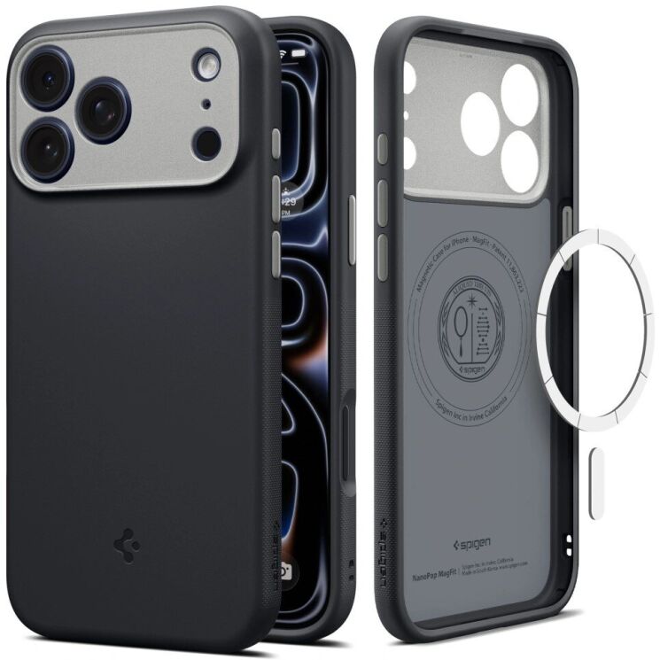 Захисний чохол Spigen Nano Pop (MagFit) для iPhone 18 Pro (ACS12177) - Black (440103B) Захисний чохол Spigen Nano Pop (MagFit) для iPhone 18 Pro (ACS12177) - Black: фото 1 з 10