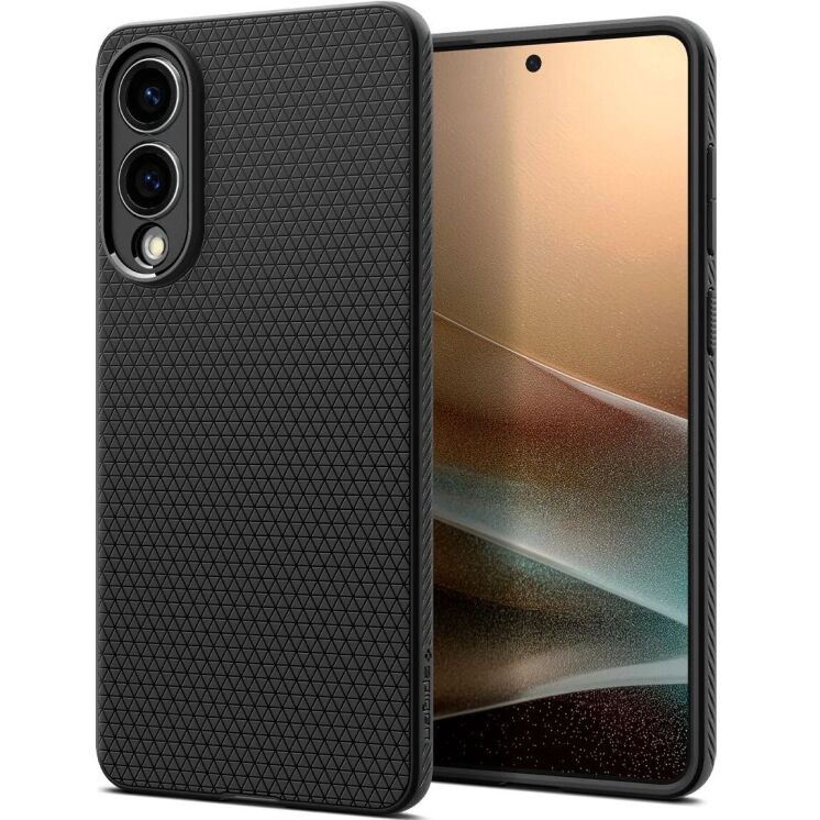 Защитный чехол Spigen (SGP) Liquid Air для Samsung Galaxy S25 Edge (S937) ACS09420 - Matte Black: фото 1 из 22