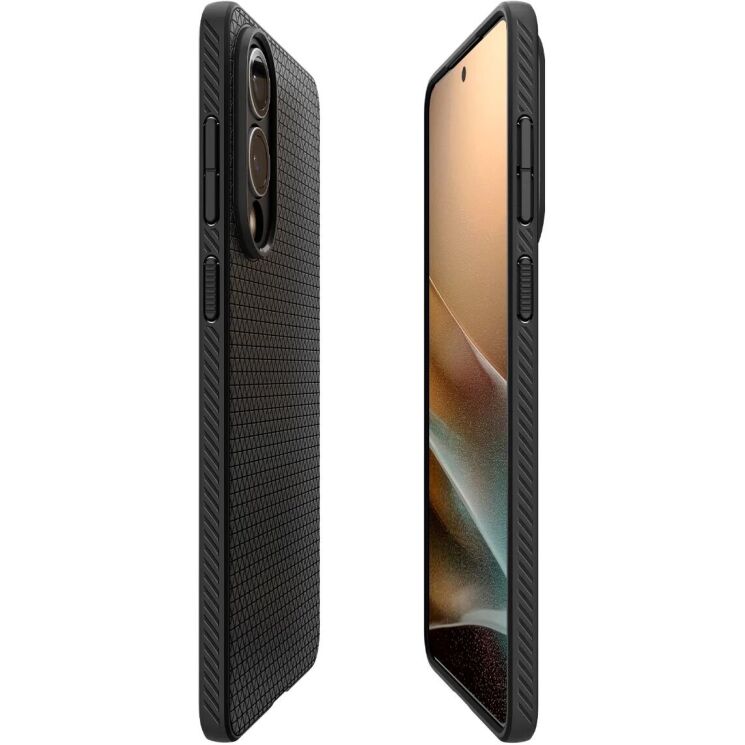 Защитный чехол Spigen (SGP) Liquid Air для Samsung Galaxy S25 Edge (S937) ACS09420 - Matte Black: фото 13 из 22