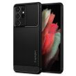 Защитный чехол Spigen (SGP) Rugged Armor для Samsung Galaxy S21 Ultra (G998) - Matte Black (229086B)
