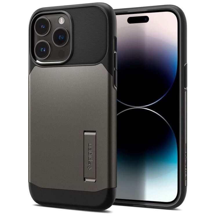 Защитный чехол Spigen (SGP) Slim Armor (MagFit) для Apple iPhone 14 Pro Max - Gunmetal: фото 1 из 10