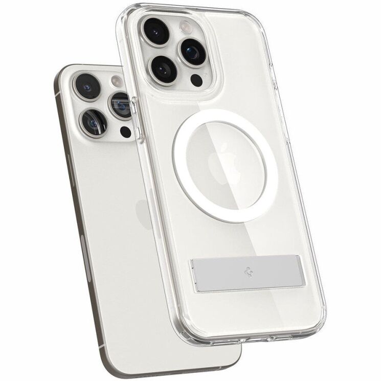 Защитный чехол Spigen (SGP) Slim Armor Essential S (MagFit) для Apple iPhone 15 Pro Max (ACS06452) - Crystal Clear: фото 11 из 18