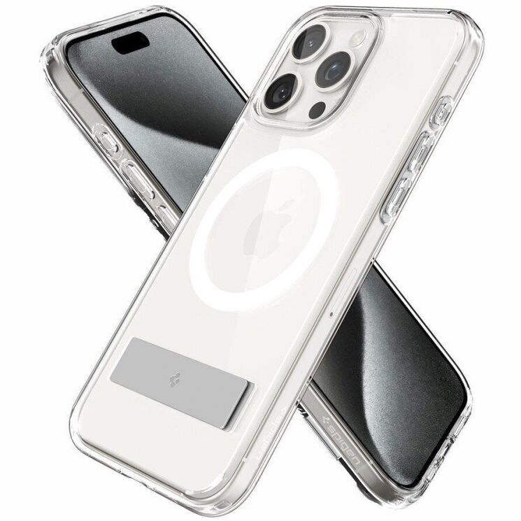 Защитный чехол Spigen (SGP) Slim Armor Essential S (MagFit) для Apple iPhone 15 Pro Max (ACS06452) - Crystal Clear: фото 2 из 18