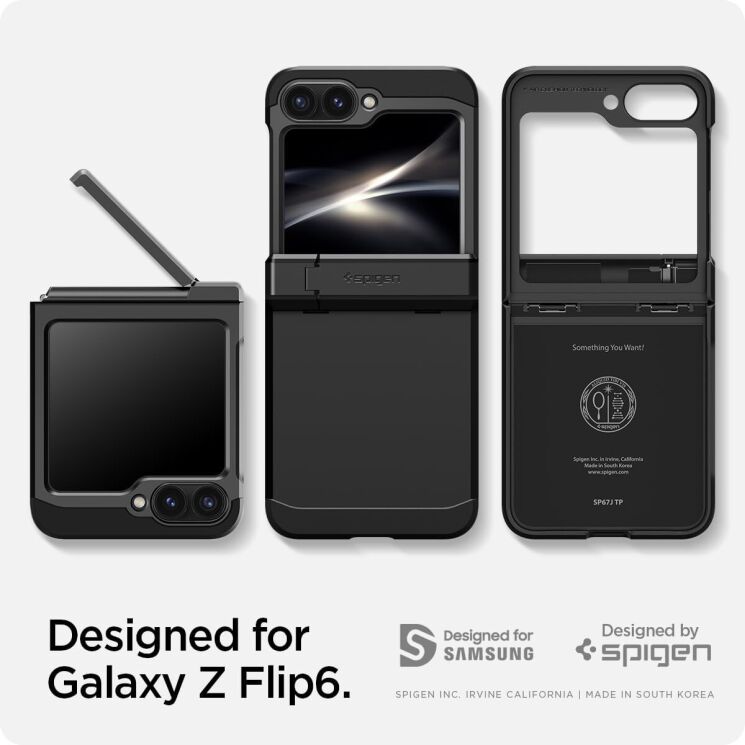 Защитный чехол Spigen (SGP) Tough Armor Pro (FF) для Samsung Galaxy Flip 6 - Black: фото 14 из 19