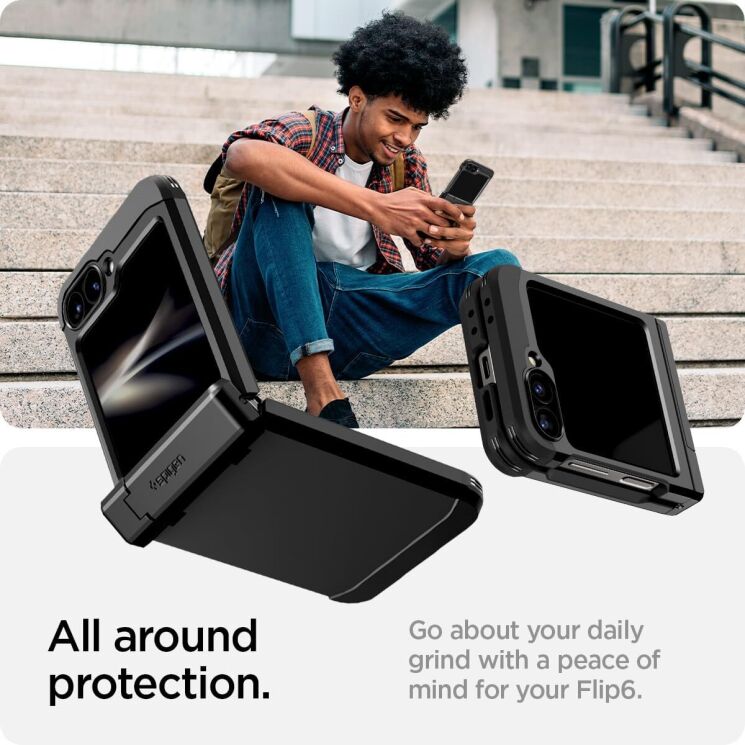 Защитный чехол Spigen (SGP) Tough Armor Pro (FF) для Samsung Galaxy Flip 6 - Black: фото 16 из 19