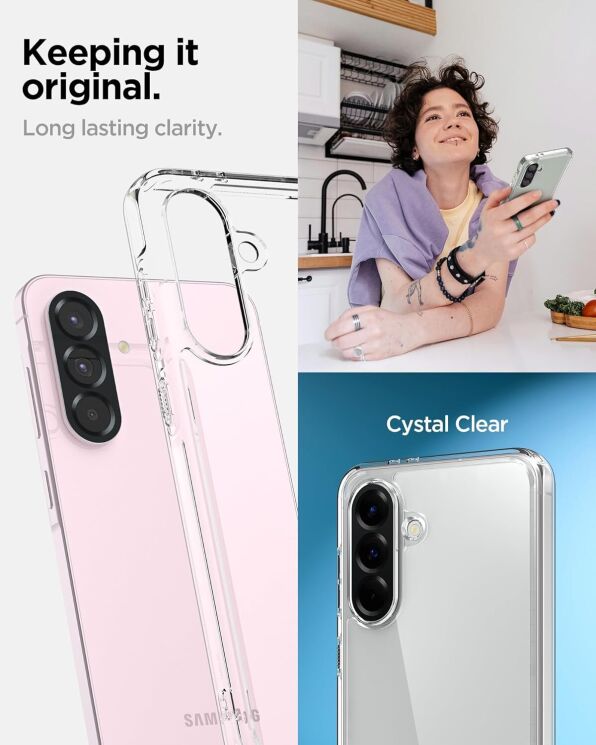 Защитный чехол Spigen (SGP) Ultra Hybrid для Samsung Galaxy A56 (A566) ACS09292 - Crystal Clear: фото 11 из 15
