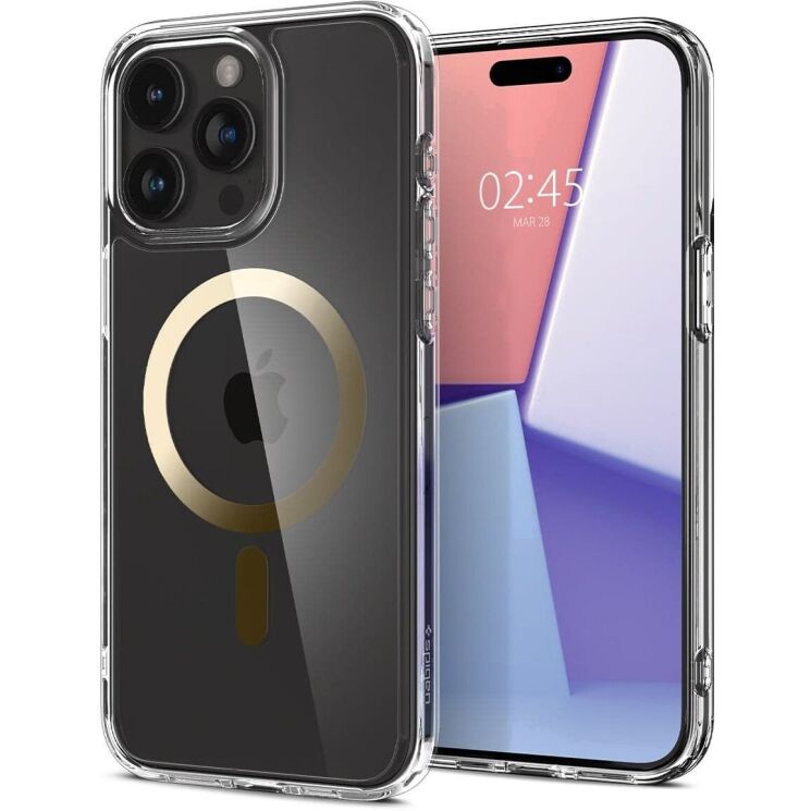 Защитный чехол Spigen (SGP) Ultra Hybrid (MagFit) для Apple iPhone 15 Pro - Gold: фото 1 из 14