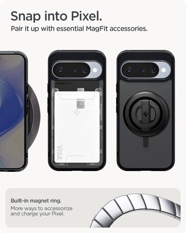 Захисний чохол Spigen (SGP) Ultra Hybrid (MagFit) для Google Pixel 10 / 10 Pro (ACS09702) - Clear / White: фото 17 з 17