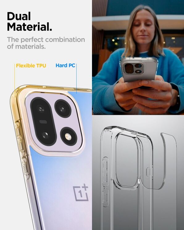 Защитный чехол Spigen Ultra Hybrid для OnePlus 15 (ACS09785) - Crystal Clear: фото 14 из 16