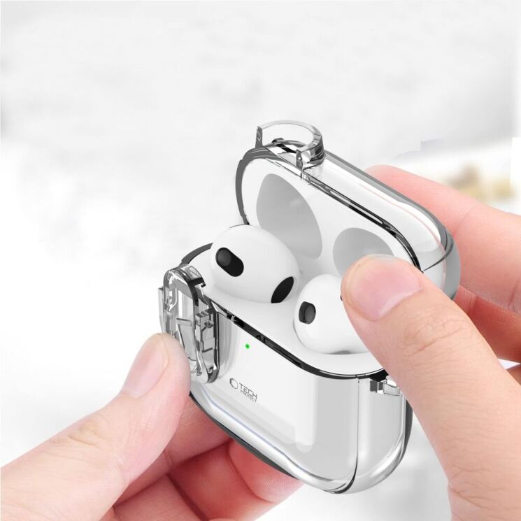 Защитный чехол Tech-Protect Slim Hook для Apple AirPods 4 - Clear: фото 6 из 7