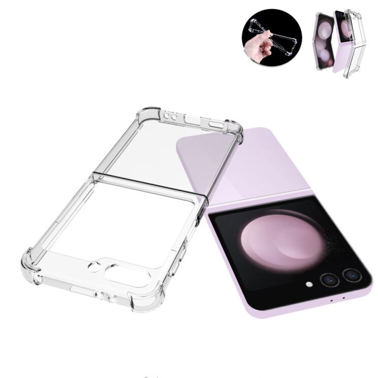 Защитный чехол UniCase AirBag для Samsung Galaxy Flip 6 - Transparent: фото 4 из 6