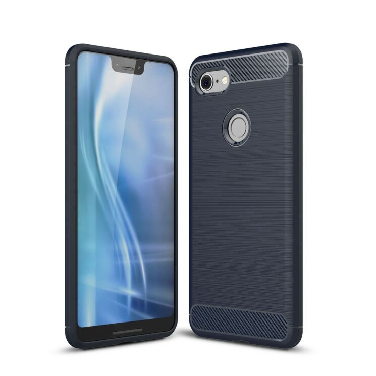 Защитный чехол UniCase Carbon для Google Pixel 3 XL - Dark Blue: фото 1 из 10