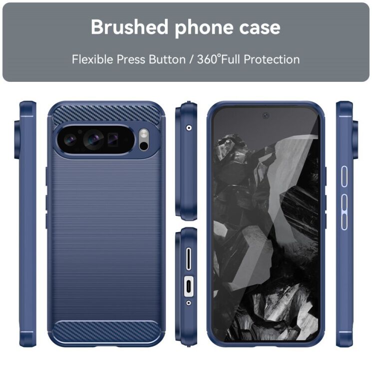 Защитный чехол UniCase Carbon для Google Pixel 9 Pro XL - Blue: фото 8 из 8