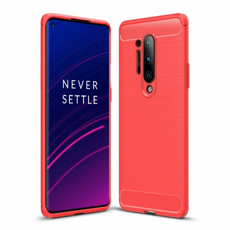 Защитный чехол UniCase Carbon для OnePlus 8 Pro - Red: фото 1 из 10