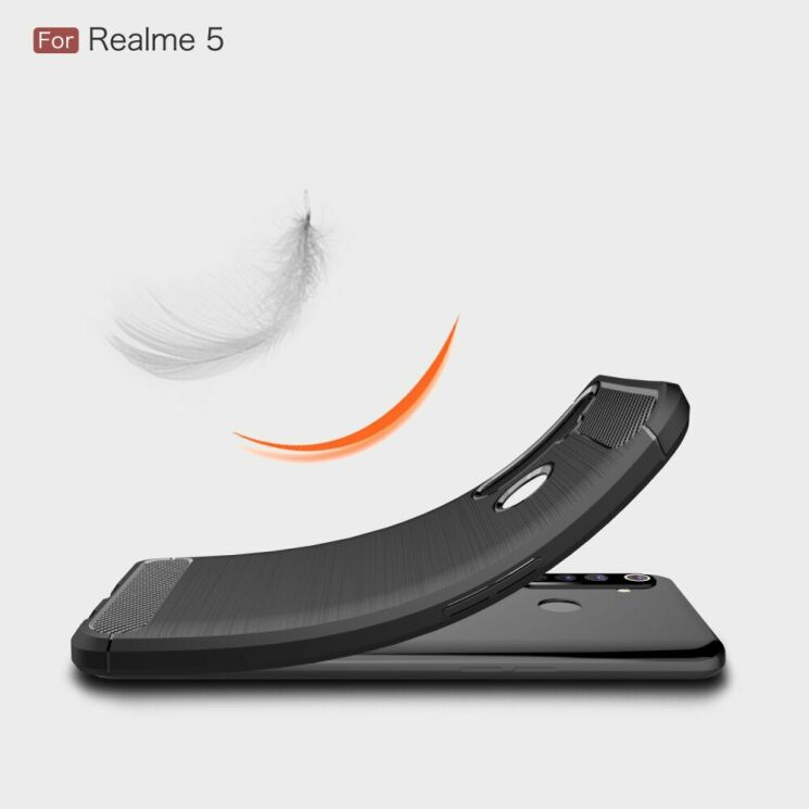 Защитный чехол UniCase Carbon для Realme 5 - Dark Blue: фото 7 из 10