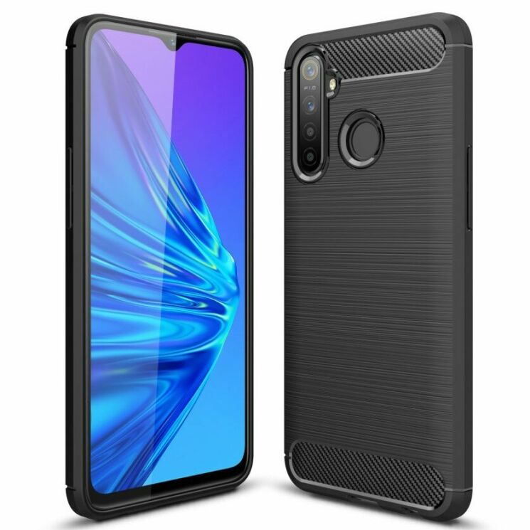 Захисний чохол UniCase Carbon для Realme 5 - Black: фото 1 з 10