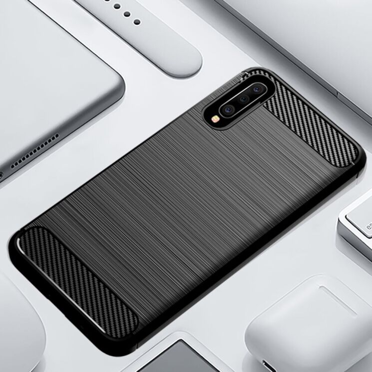 Защитный чехол UniCase Carbon для Samsung Galaxy A50 (A505) / A30s (A307) / A50s - Black: фото 6 из 7