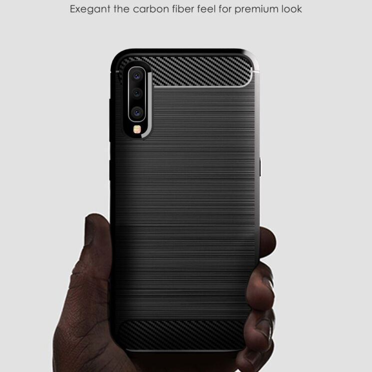 Защитный чехол UniCase Carbon для Samsung Galaxy A50 (A505) / A30s (A307) / A50s - Black: фото 2 из 7