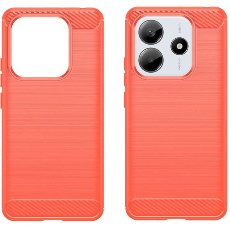 Защитный чехол UniCase Carbon для Xiaomi Redmi Note 14 5G - Red: фото 2 из 8