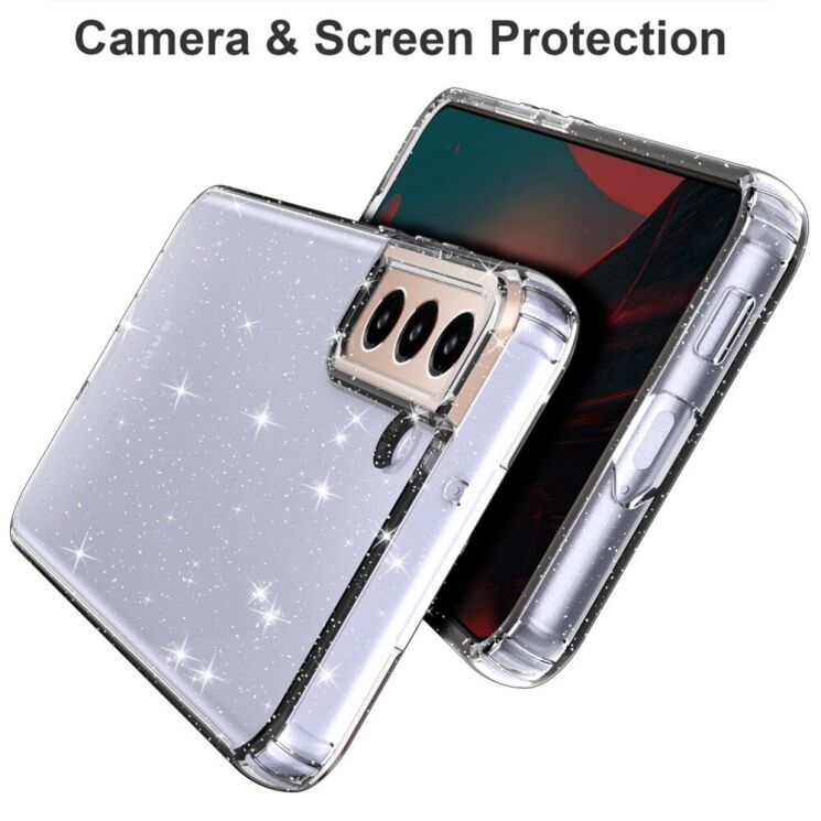 Захисний чохол UniCase Glitter Series для Samsung Galaxy S22 - Transparent Black: фото 2 з 6
