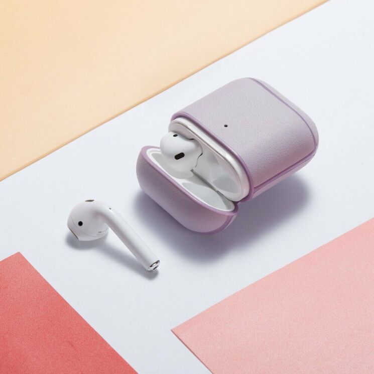 Защитный чехол UniCase Leather Cover для Apple AirPods 1 / 2 - Pink: фото 13 из 14