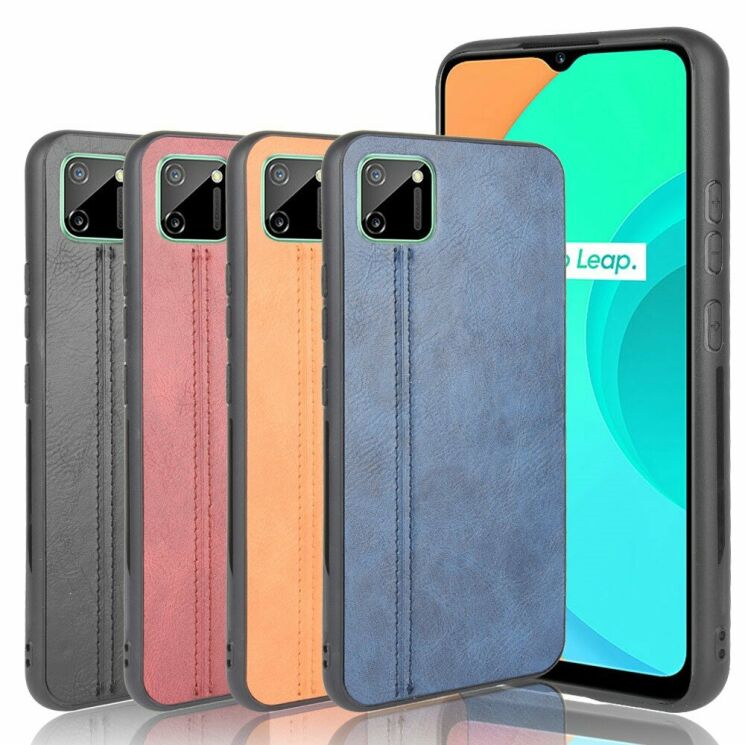 Защитный чехол UniCase Leather Series для Realme C11 - Black: фото 6 из 11