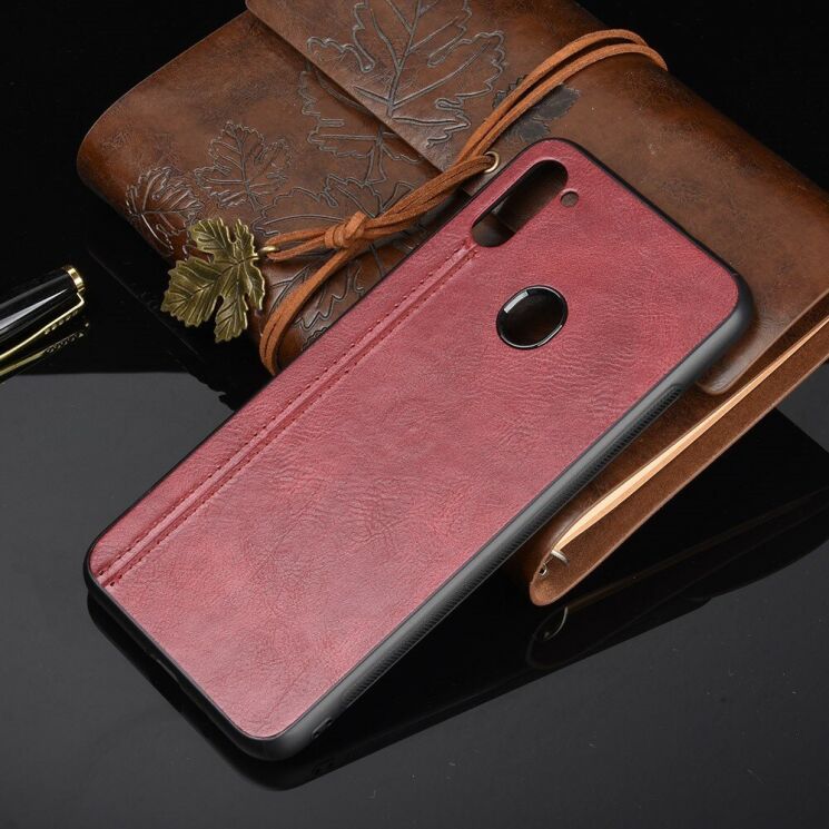 Захисний чохол UniCase Leather Series для Samsung Galaxy M11 (M115) - Red: фото 3 з 10