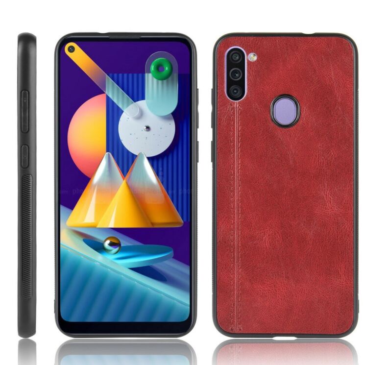 Захисний чохол UniCase Leather Series для Samsung Galaxy M11 (M115) - Red: фото 1 з 10